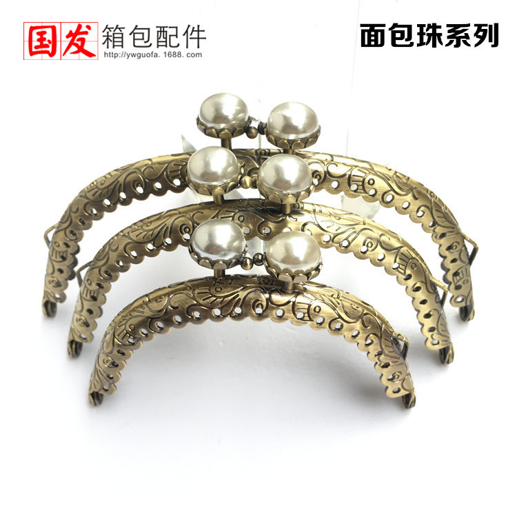 Sin stock: 8.5CM 10.5CM 12.5CM arco dragón-fénix encaje cabeza de loto de pan cuentas de oro cabeza de caramelo