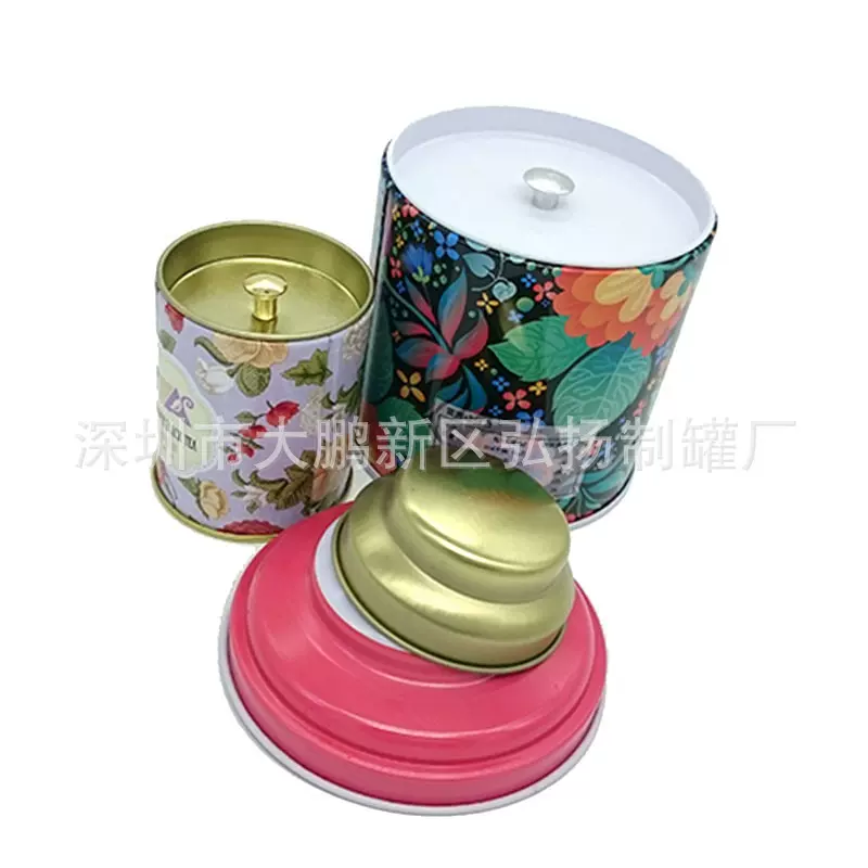 花茶包装罐批发马口铁茶叶罐圆形茶叶盒子金属罐直销东莞工厂