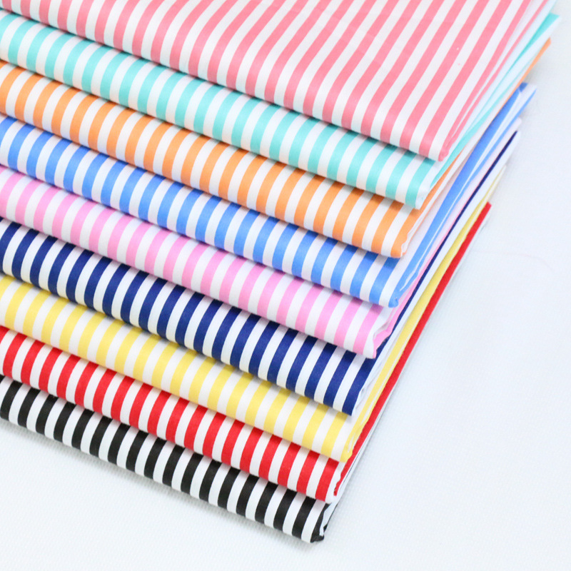 4mm条纹纯棉斜纹布料 宝宝布手工布幼儿园全棉床单被套面料批发