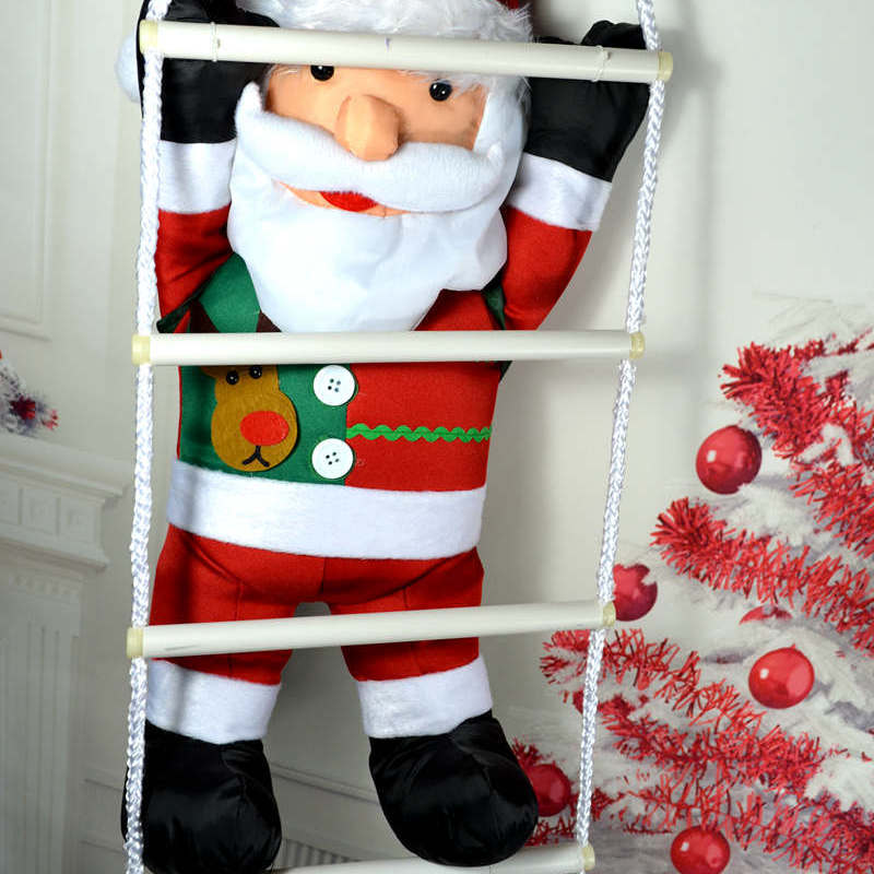 Amazon nuevo 60cm escalera Santa Claus muñeca colgante Santa Claus colgante ventas directas de la fábrica