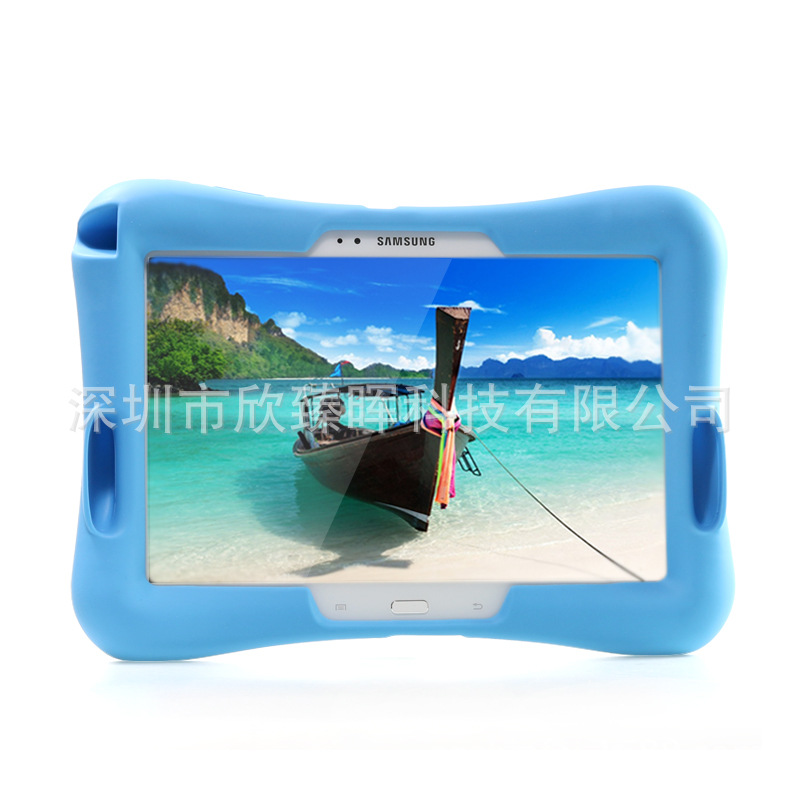 适用 7寸t113 T800 P3200 t580硅胶套带支架Tab4厚实防摔扩音保护