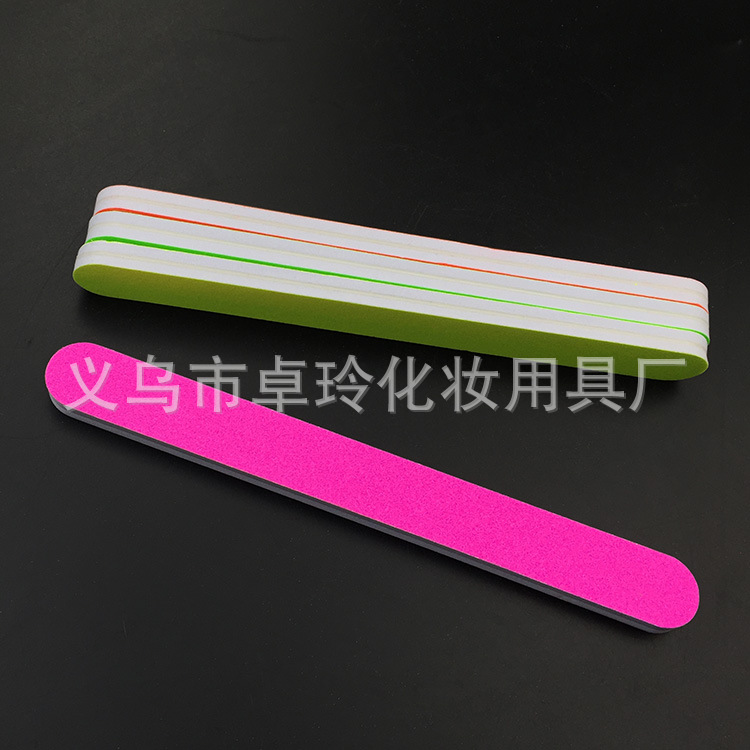 Herramientas de uñas engrosadas EVA lima de uñas esponja color fluorescente tira de pulido de uñas de doble capa engrosada regalo