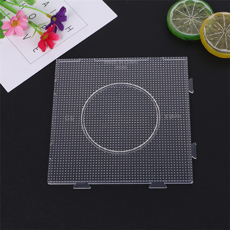 2,6mm plantilla grande para juego de frijol nuevo redondo hecho a mano frijol mágico plantilla transparente cuadrado tablero a juego