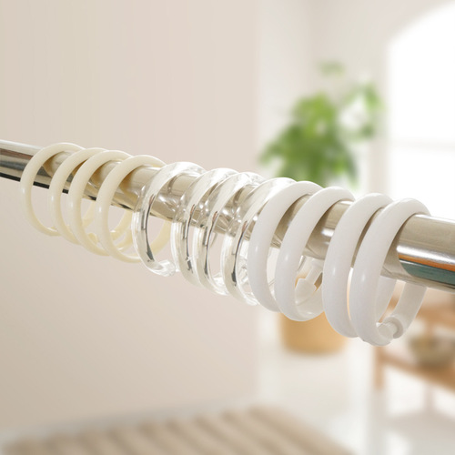 Cross-border shower curtain hook creative plastic bed curtain ring accessories round transparent shower curtain ring large curtain hook