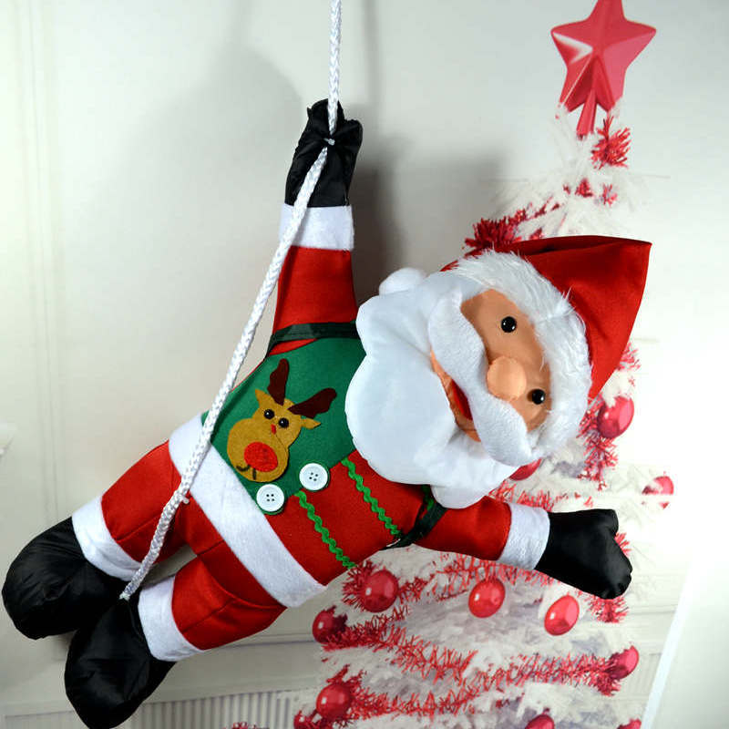 Nueva Navidad decoraciones 60cm escalada cuerda escalera oscilación Santa Claus muñeca colgante Navidad necesidades diarias