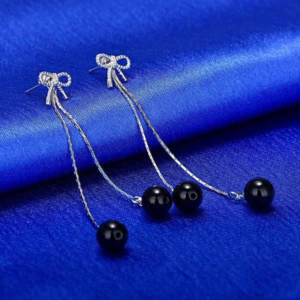 Agate earrings with bow