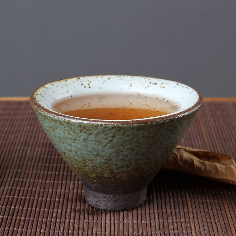 Creative antique Japanese style stoneware tea cup bucket Cup stoneware kiln ceramic kung fu tea set suit single cup single pot