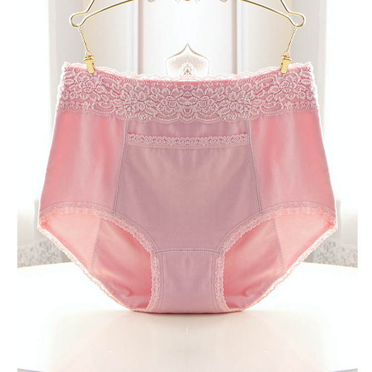 Large Size Solid Color Cotton Pocket Menstrual Physiological Panties Women's Leak-proof Hygienic Menstrual Nighttime Mid-waist Physiological Pants