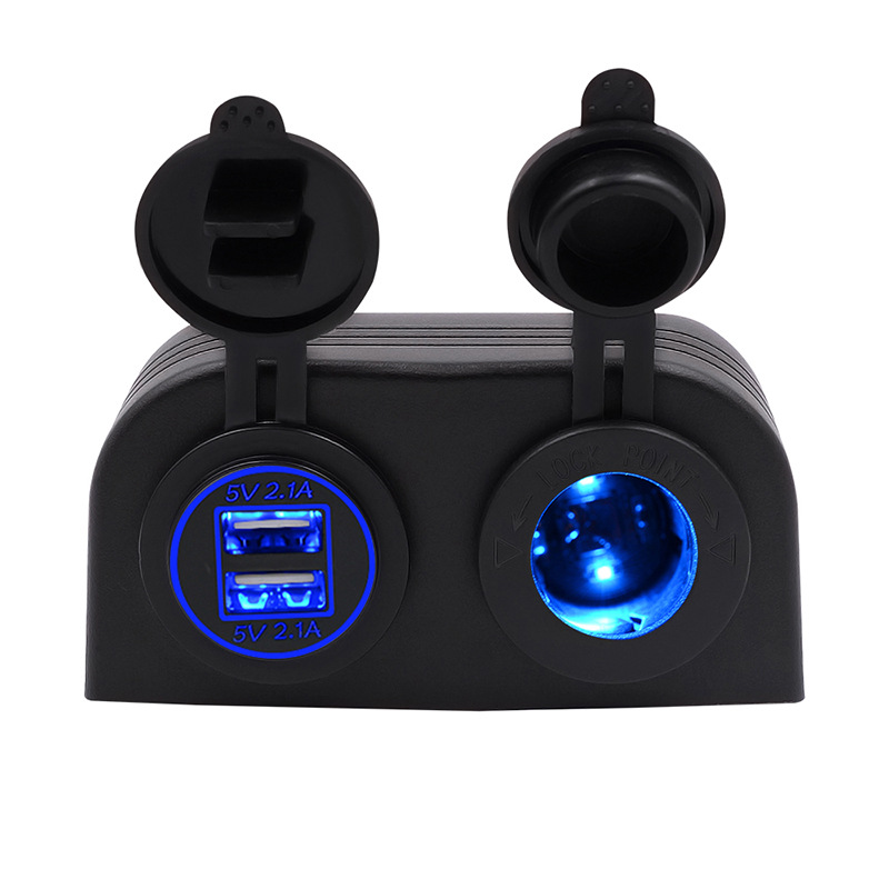 Motor coche barco yate universal 4.2A dual USB cargador de teléfono móvil con luz encendedor asiento eléctrico