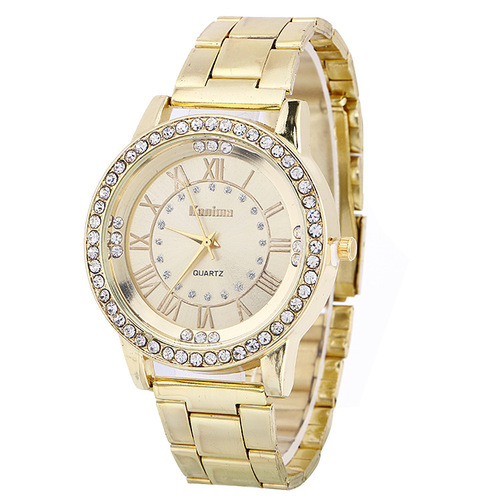 Factory direct sales bracelet watch Korean version diamond-encrusted digital large dial ladies alloy steel band watch fashion watch