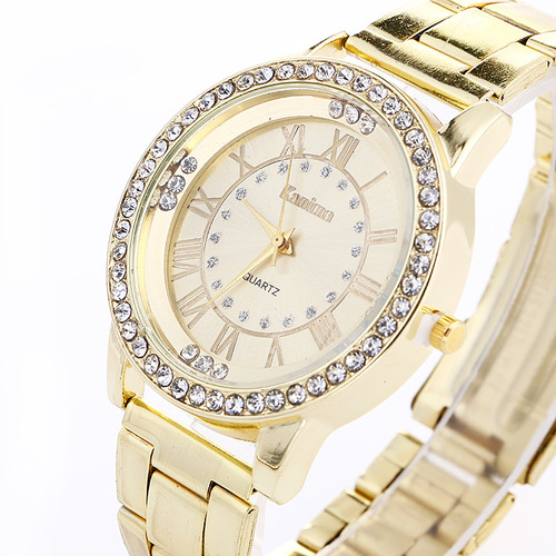 Factory direct sales bracelet watch Korean version diamond-encrusted digital large dial ladies alloy steel band watch fashion watch