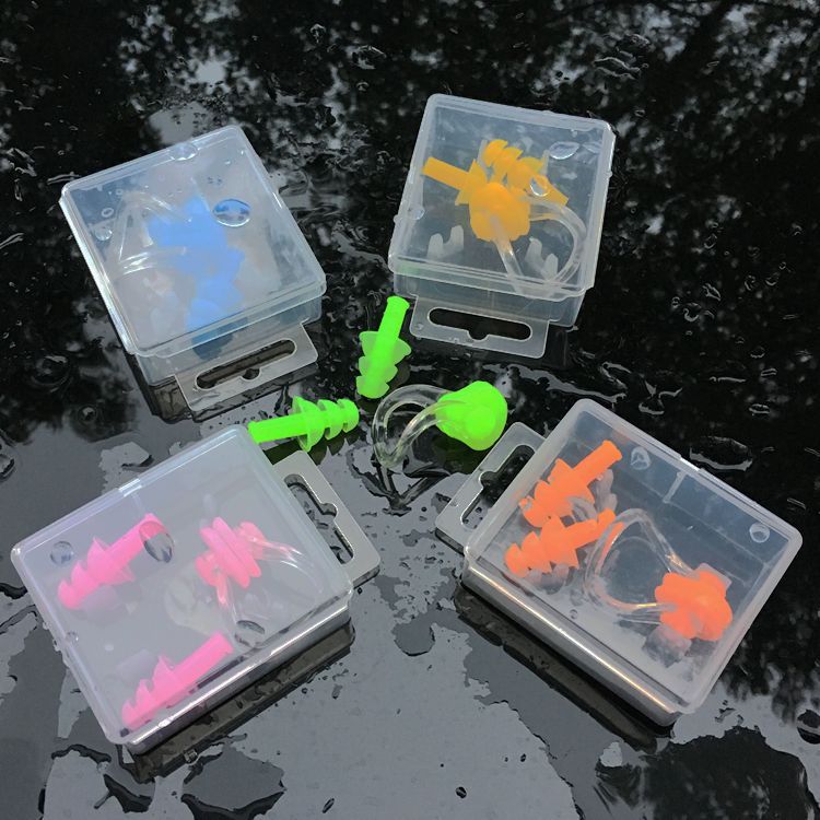 Juego de Pinza Nasal y Tapones para Oídos de Natación de Silicona, Impermeable, Antideslizante, Suave, para Natación image 5