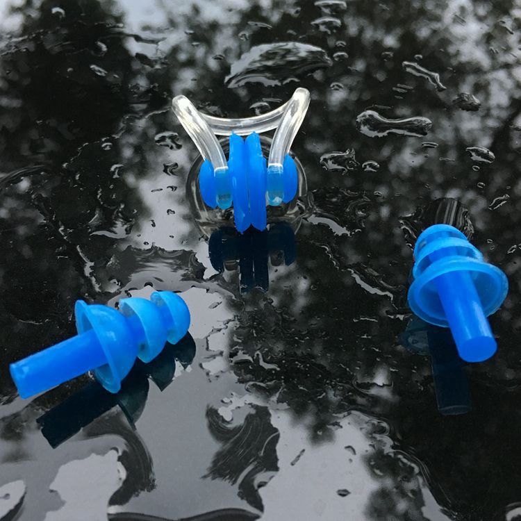 Juego de Pinza Nasal y Tapones para Oídos de Natación de Silicona, Impermeable, Antideslizante, Suave, para Natación image 3