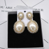 Retro earrings from pearl, 2019, European style, diamond encrusted