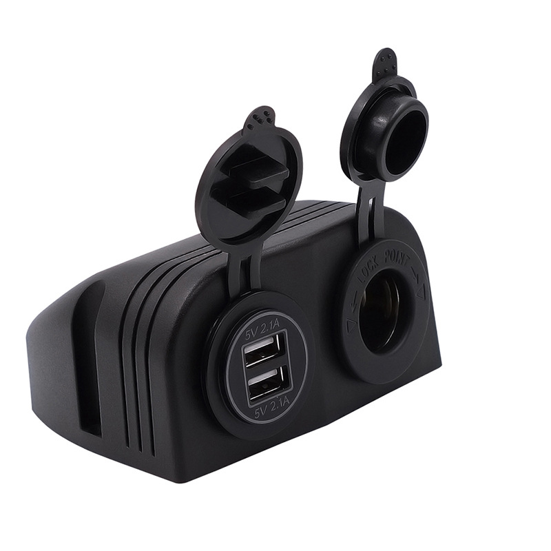 Motor coche barco yate universal 4.2A dual USB cargador de teléfono móvil con luz encendedor asiento eléctrico