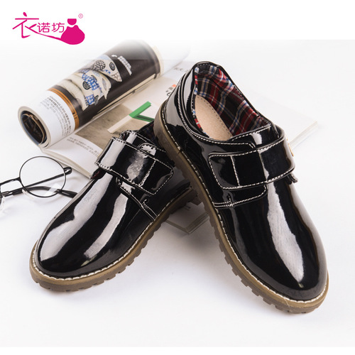 Yinuofang black leather shoes flower girl children's shoes versatile small shoes school performance boys performance shoes spring and autumn