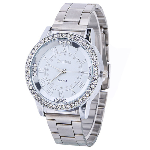Factory direct sales bracelet watch Korean version diamond-encrusted digital large dial ladies alloy steel band watch fashion watch