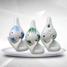 小长嘴竹叶6孔陶笛乐器六孔瓷笛旅游景点饰品摆件地摊货批发笛子