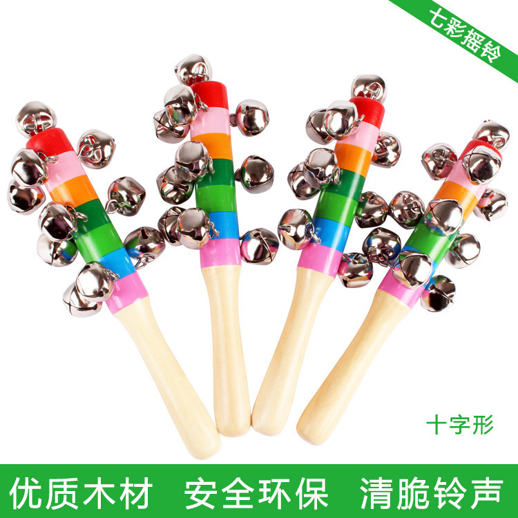 Wooden Orff Musical Instrument Stick Bell Cross Rattle Infant Early Education Music Teaching Aids Toy Educational Soothing Bed Bell Wooden Orff Musical Instrument Stick Bell Cross Rattle Infant Early Education Music Teaching Aids Toy Educational Soothing Bed Bell