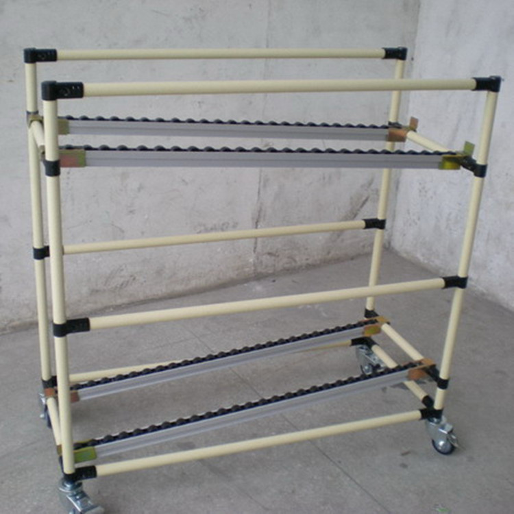 批发东莞线棒式流利条推车  线棒流利条滑轨物料推车