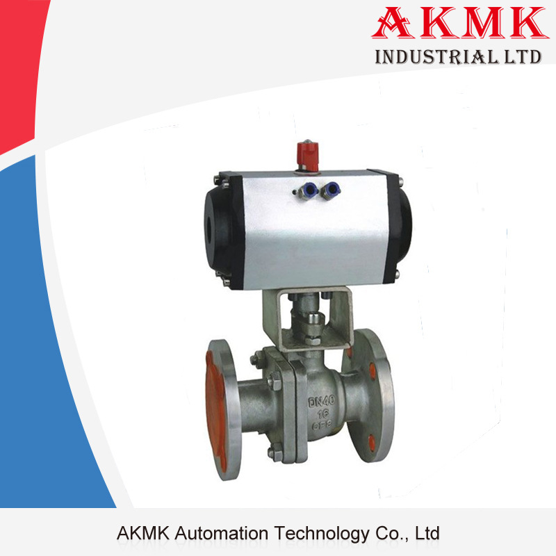 Q64/5F-16P气动法兰球阀1/2"-6"/DN15-DN150外加剂球阀/水阀