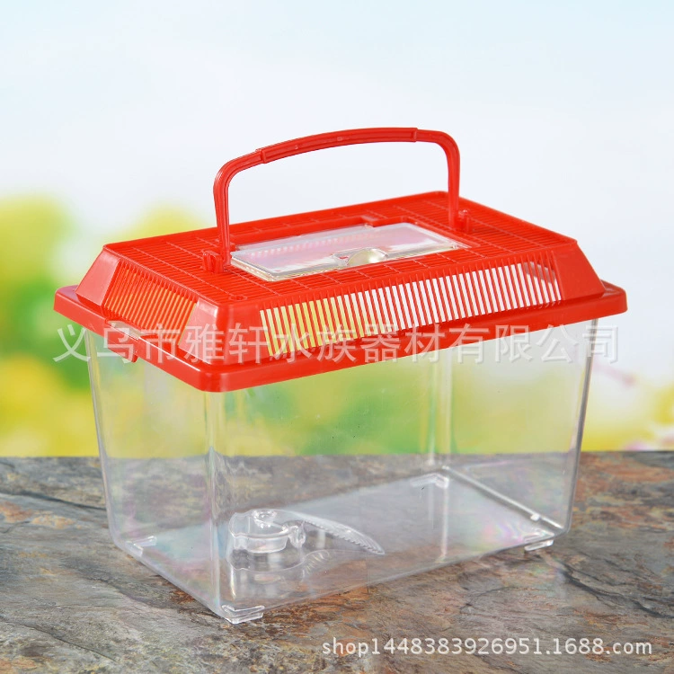 Transparent plastic pet box / small aquarium, portable ventilated tank, multiple sizes 10×7.5–39×28×17 cm