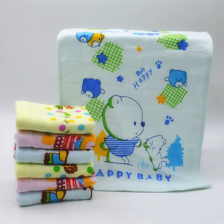 Gauze cartoon cute cotton children's wet wipes for baby for face washing, towel
