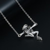 Fashionable necklace suitable for men and women, cute chain, retro pendant, city style, simple and elegant design