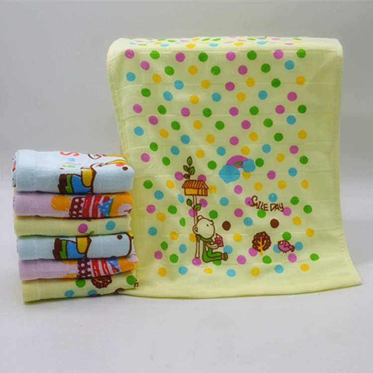 Gauze cartoon cute cotton children's wet wipes for baby for face washing, towel