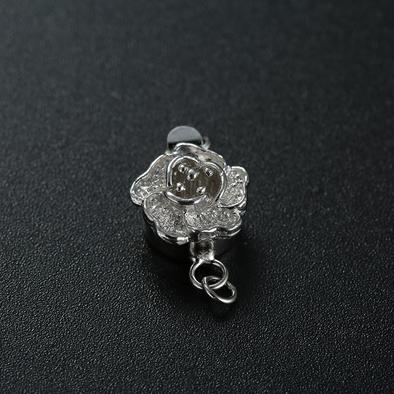 新款S925银玫瑰花扣 银梅花扣 DIY珍珠项链手链搭扣饰品配件批发
