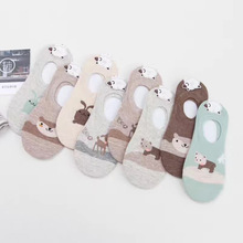 隐形休闲百搭硅胶防滑低帮船袜春夏薄款卡通女士吸汗防臭短款