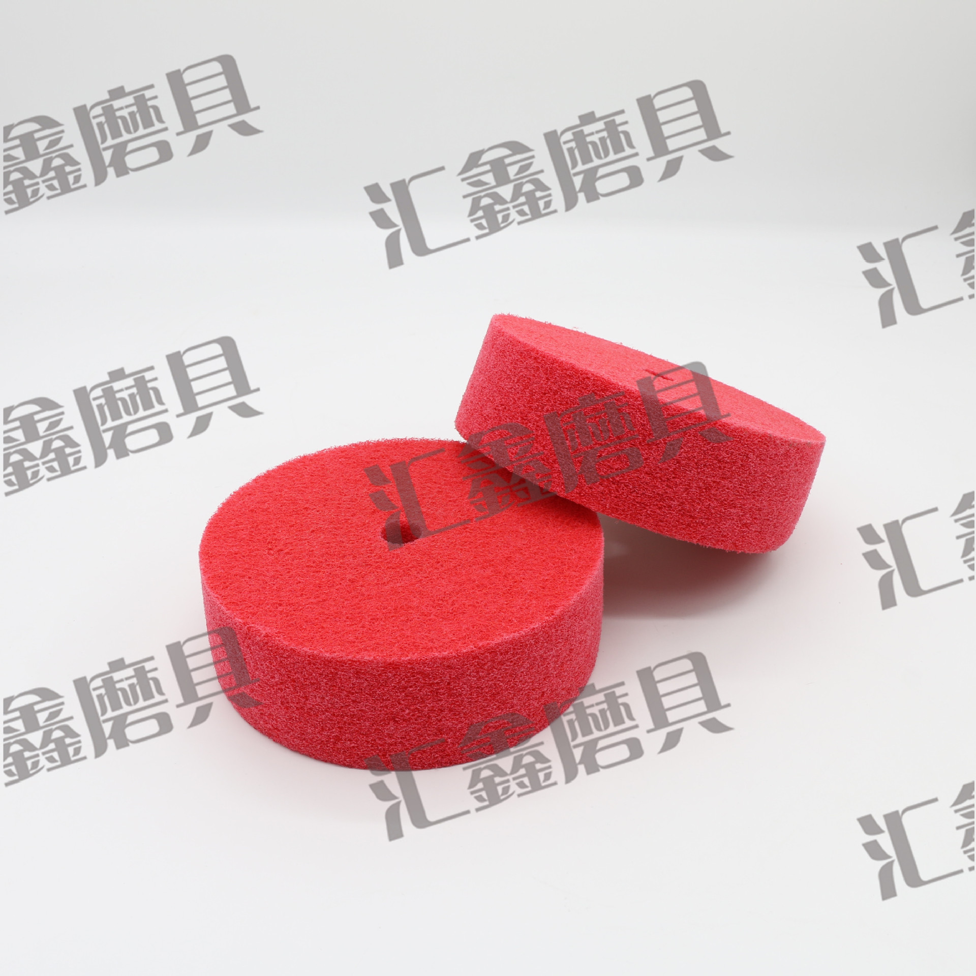 厂家直销150*50红色不锈钢抛光轮尼龙轮纤维轮不织布研磨轮