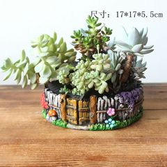 Supply Cement Succulent Pots Cement Succulent Mosaic Pots Hand-painted Water-absorbent Eco-friendly Cement Pots 7191