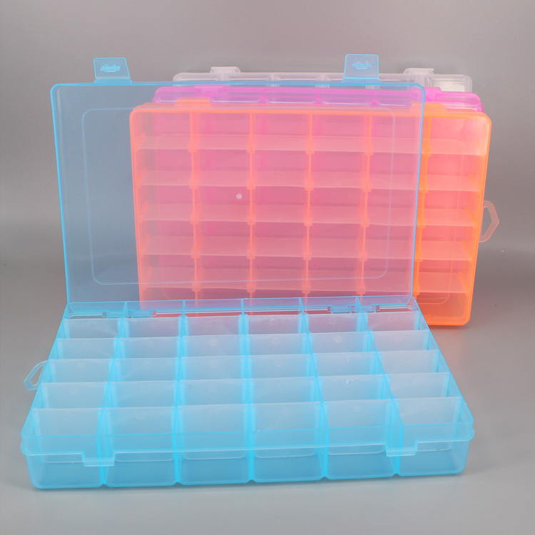 PP transparente 36 joyería autopartes rectángulo almacenamiento de componentes electrónicos caja de almacenamiento caja de plástico caja de embalaje