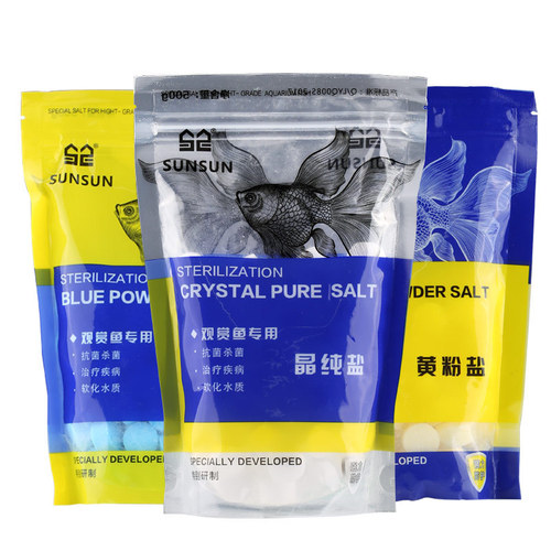 Salt for aquarium ornamental fish, yellow pink salt for tropical fish, fish tank salt, sea salt, mineral salt
