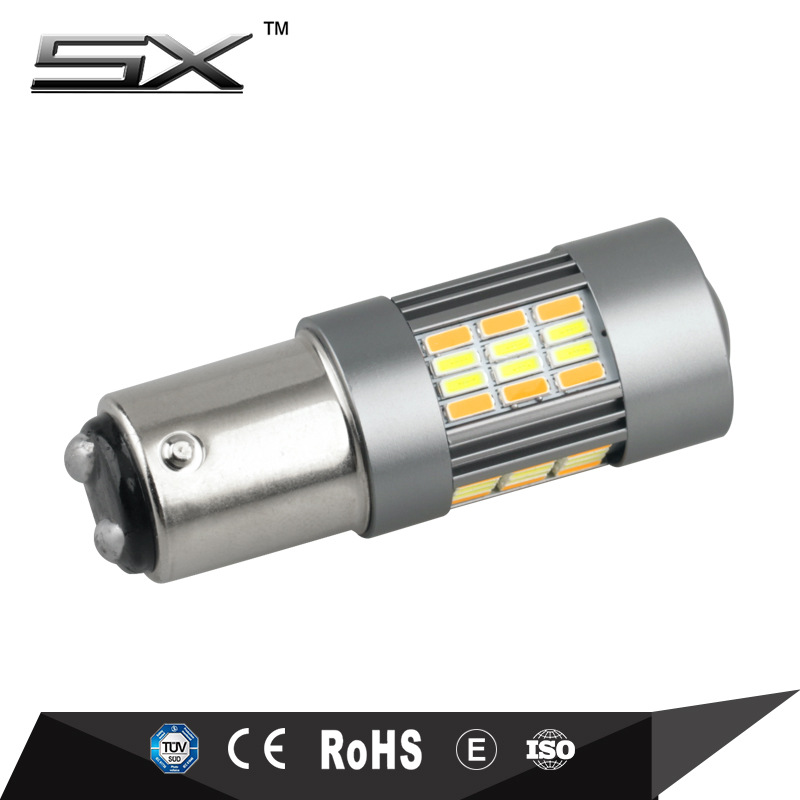 Directo de fábrica doble color luz freno 1157 LED 4014 coche señal vuelta 62smd trasera amarilla