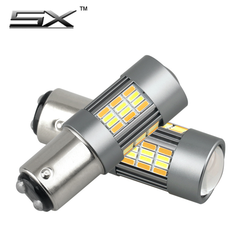 Directo de fábrica doble color luz freno 1157 LED 4014 coche señal vuelta 62smd trasera amarilla