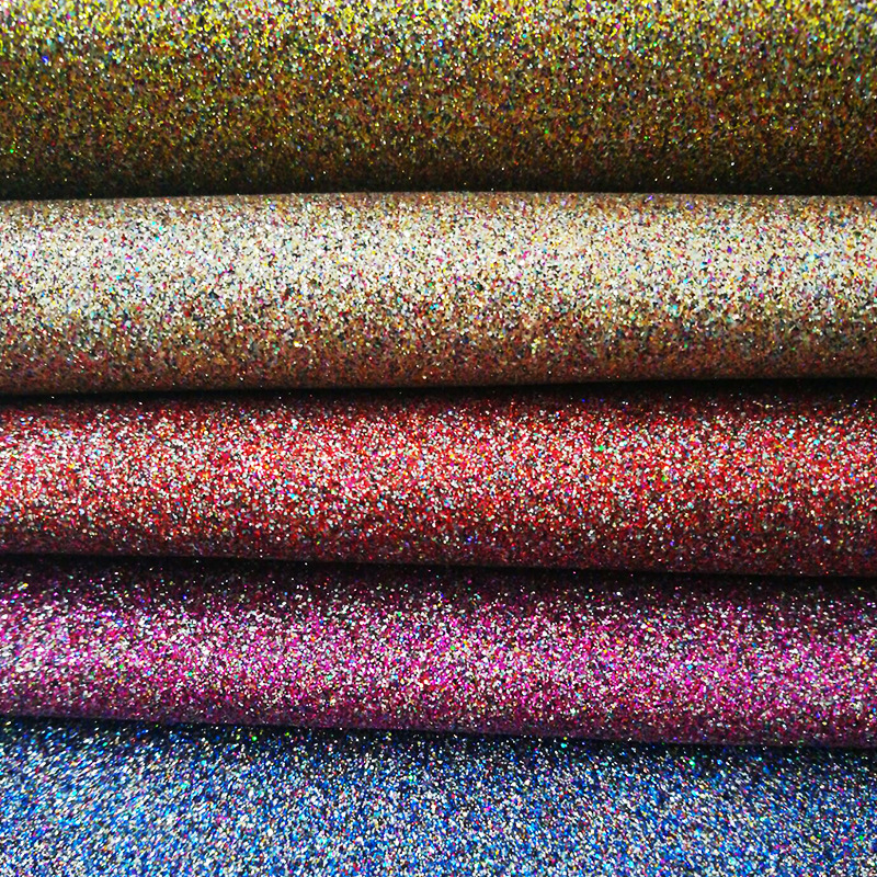 幻彩大小亮片格力特批发 PU底布底鞋材箱包手袋面料格丽特