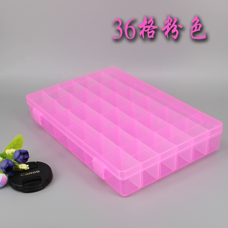 PP transparente 36 joyería autopartes rectángulo almacenamiento de componentes electrónicos caja de almacenamiento caja de plástico caja de embalaje