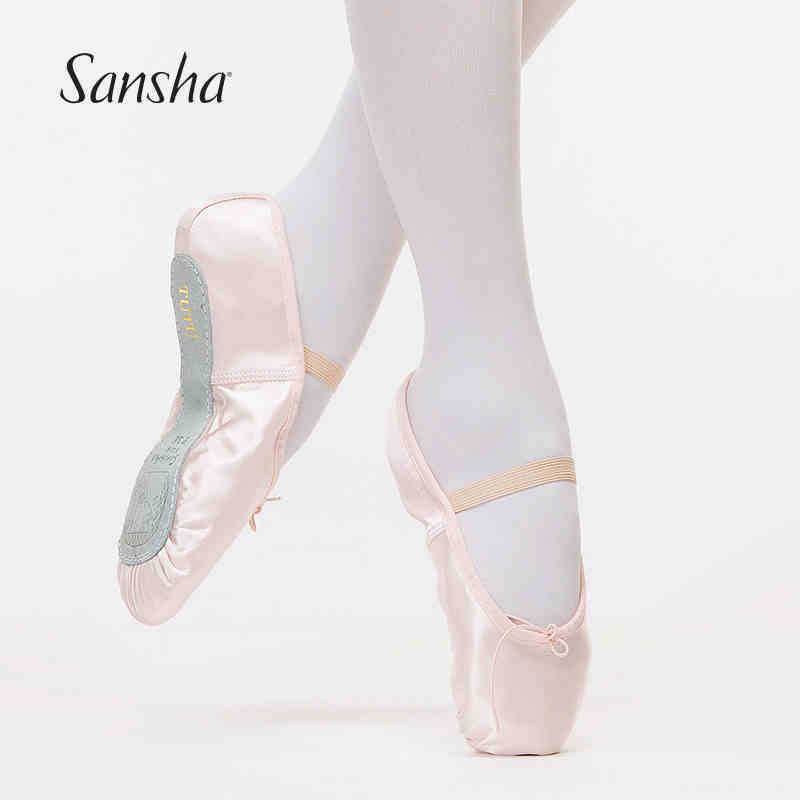 French Sansha Ballet Shoes Soft Sole Women's Adult Kidsren's Practice Shoes Satin Princess Soft Shoes Women's No.4S