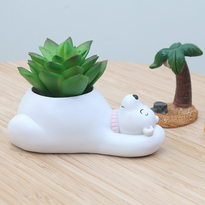 크리 에이 티브 zakka 화분 작은 천연 다육 화분 데스크탑 만화 화분 수지 공예 장식품 선물