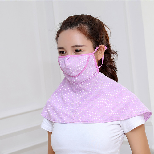 Korean Version New Women's Summer Face Mask Outdoor Large Overshawl Sun Protection Face Mask Neck Protection Sunshade UV Protection Face Mask