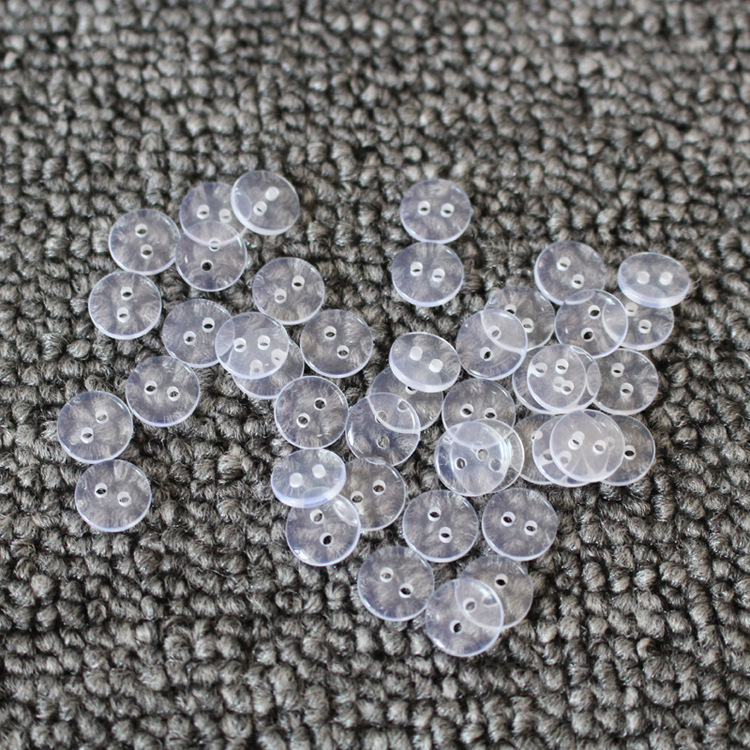 厂家现货 两眼树脂纽扣 透明面包纽扣 外套内胆垫扣 衬衣衬衫扣子