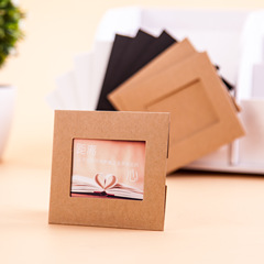 掛牆組合創意卡通DIY 懸掛紙相框 5678寸牛皮三色送麻繩夾子跨境