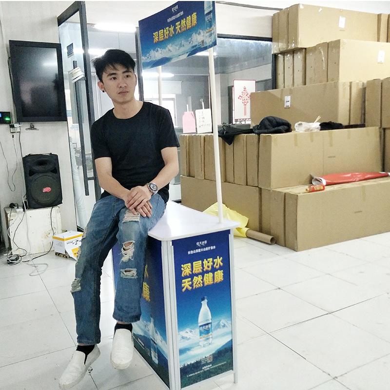 超市特价展示台加厚可折叠铁质促销台摆摊地推桌试吃台移动广告桌