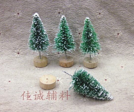 Árbol de Navidad en miniatura con seda de sisal en azul verdoso, pequeño adorno navideño de escritorio con torre de pino cubierta de nieve, de 3 a 23 cm.