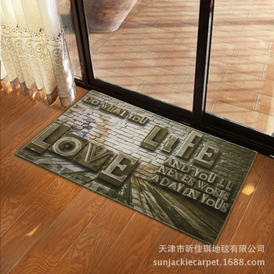 Jiaqi factory wholesale floor mat cartoon door mat kitchen floor mat bathroom floor mat carpet LOGO floor mat (Avtomobil döşəmə paspasları) - love-and-life-40x60-cm