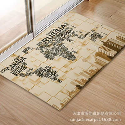 Avtomobil döşəmə paspasları – bathroom floor mat carpet LOGO - map-40x60-cm