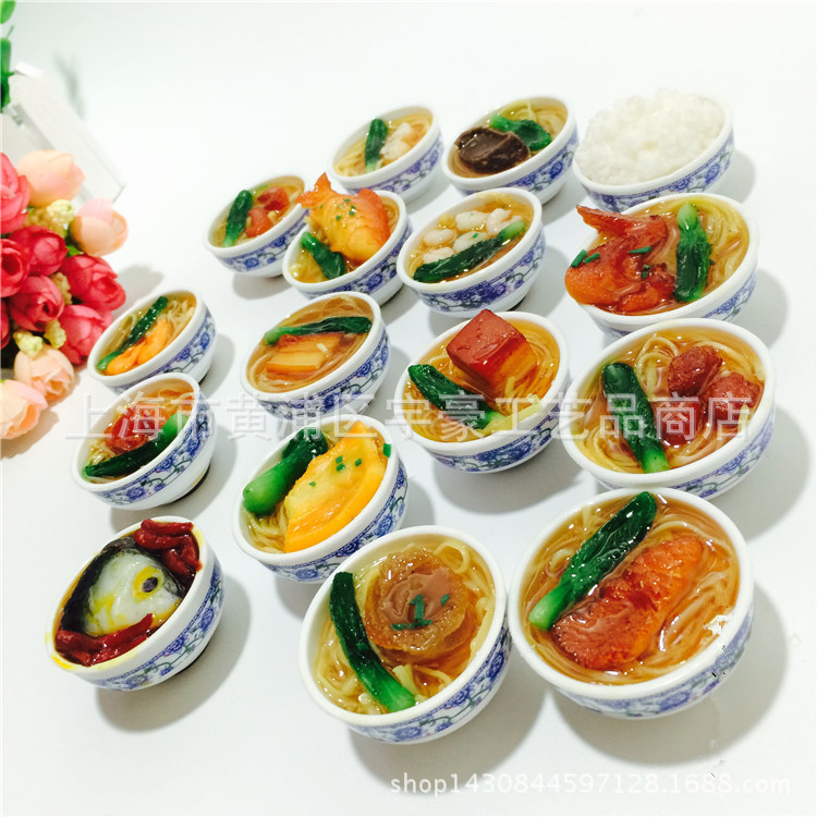 青花瓷仿真食物拉面软胶PVC冰箱贴朔料磁性贴创意个性厂家供应