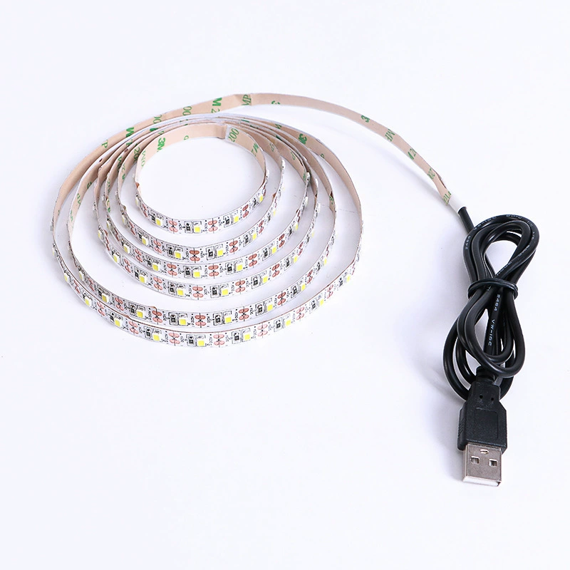 LED light strip USB 5V, factory set, lengths 0.5–5 m, white/warm/RGB with controllers